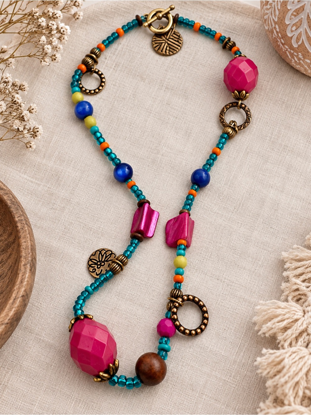 Premier Designs Long Boho Beaded Necklace – (po)